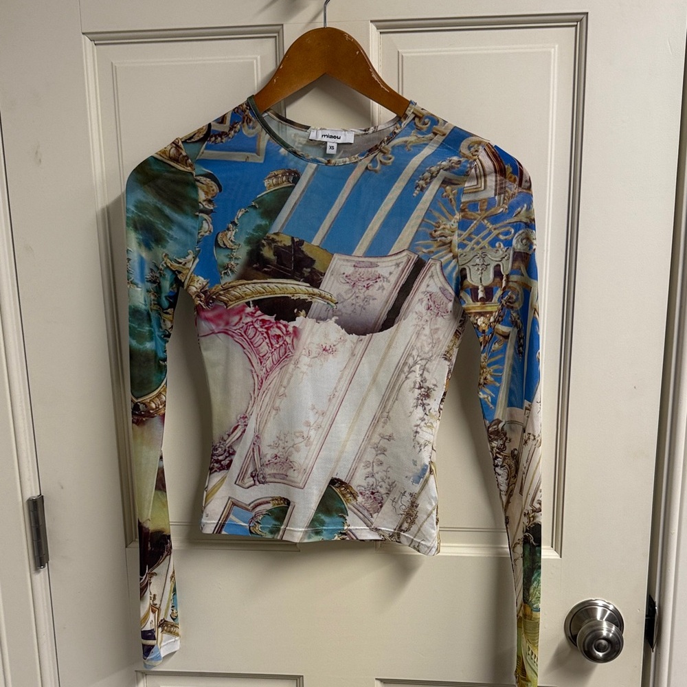 Miaou Multicolor Artistic Long Sleeve Blouse